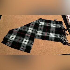 Chic Black, White, And Red Plaid Scarf